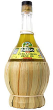 Load image into Gallery viewer, BASSO 1904, Unfiltered Premium First Cold Pressed Extra Virgin Olive Oil, 1 Liter, Product of Italy, Wicker, Straw Basket, 1 liter (33.81 fl oz)