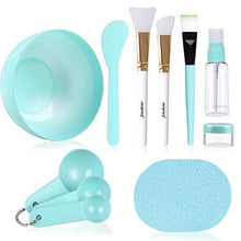 Load image into Gallery viewer, Face Mask Mixing Bowl Set, Facial Mask Mixing Tool Kit with Plastic Mask Bowl Silicone Mask Brushes Measuring Cup Stick Spatulas Facial Sponge (10PCS)
