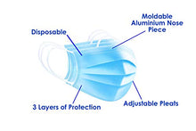 Load image into Gallery viewer, Oakridge Medical Face Mask | Level 1 Hospital Grade | 50 Masks | Disposable | Breathable | Earloop | Moldable nose piece