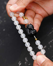 Load image into Gallery viewer, Lightock Black Obsidian Chalcedony Bracelet for Women Gifts Friendship Energy Healing Crystals