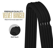 Load image into Gallery viewer, Utopia Home Premium Velvet Hangers - Pack of 50-360-degree rotatable Hook - Durable & Slim - Non Slip Hangers for Coat Hangers - Pant Hangers - Black