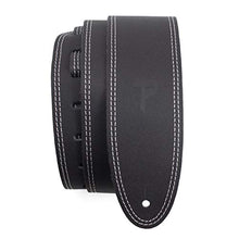 Load image into Gallery viewer, Perri’s Leathers Ltd. - Guitar Strap – Leather – Double Stitched - Black - Adjustable - for Acoustic / Bass / Electric Guitars –Made in Canada (BDS-175)