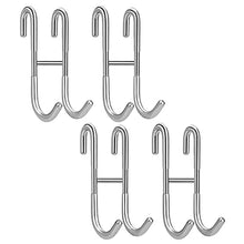 Load image into Gallery viewer, Haitis 4 Pack Over Shower Glass Door Hooks, Polished Silver, SUS 304 Stainless Steel Rack Hooks, Bathroom Frameless Drilling-Free Hanger, for Bathing Suits, Robe, Towel, Squeegee, Loofah, Shaver