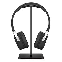 Load image into Gallery viewer, Headphone Stand Headset Holder New Bee Earphone Stand with Aluminum Supporting Bar Flexible Headrest ABS Solid Base for All Headphones Size (Black)
