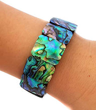 Load image into Gallery viewer, Swimmi Natural Abalone Shell Stretch Cuff Bracelet 6 to 8 inch Stretchable Handmade Women Jewelry DA492-BB Rainbow