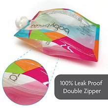 Load image into Gallery viewer, Baby Brezza Reusable Baby Food Storage Pouches, 10 Pack 7oz - Make Organic Food Puree for Kids or Toddlers and Store in Refillable Squeeze Pouches, Bulk Set is Freezer Safe & Washable