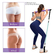 Load image into Gallery viewer, CB Fitness Pilates Stick Bar with Resistance Bands - Set of 3 Exercise Flex Bands & Fit Bar Attachment - Home Gym Equipment for Men & Women - Portable Workout Kit for Body Toning, Yoga & Core Training