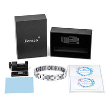 Load image into Gallery viewer, Feraco Magnetic Bracelets for Men Arthritis Pain Relief Sleek Titanium Stainless Steel Magnetic Therapy Bracelet with Removal Tool