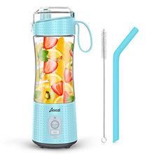 Load image into Gallery viewer, Portable Blender, Personal Size Blender Smoothies and Shakes, Mini Blender 4000mAh USB Rechargeable with Six Blades, Handheld Blender Sports,Travel,Gym (Blue)