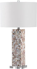 Load image into Gallery viewer, Safavieh Lighting Collection Jacoby Cream Shell 29-inch Bedroom Living Room Home Office Desk Nightstand Table Lamp (Set of 2) - LED Bulbs Included