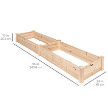 Load image into Gallery viewer, Best Choice Products 96x24x10in Outdoor Wooden Raised Garden Bed Planter for Vegetables, Grass, Lawn, Yard - Natural