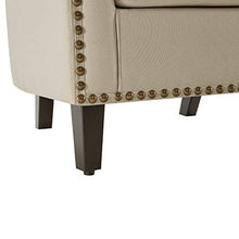 Load image into Gallery viewer, BELLEZE Modern Tub Barrel Accent Chair Upholstered Linen with Nail Head, Beige