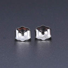 Load image into Gallery viewer, Earring Backs 18K Gold/White Gold/Rose Gold Earring Backings Hypoallergenic Butterfly Ear Extra Post Findings Safety for Studs (18K white gold earring backs)