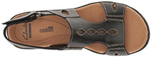Load image into Gallery viewer, Clarks Women's Leisa Lakelyn Flat Sandal, Black Leather, 8 N US