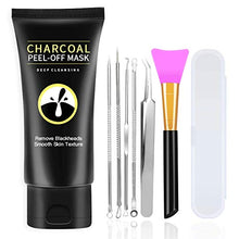 Load image into Gallery viewer, Blackhead Remover Mask, Blackhead Peel Off Face Mask, PandyCare 7-in-1 Bamboo Charcoal Masks for Women & Men with Acne Needle Set - New Type of Bamboo Charcoal, 100% Natural & Organic Ingredients