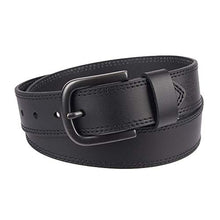 Load image into Gallery viewer, Dickies mens 100% Leather Jeans With Stitch Design and Prong Buckle Belt, Black, 42 Waist 40 US