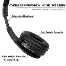 Load image into Gallery viewer, Wireless Headset with Mic, Foldable Bluetooth Headphone with 3.5mm Audio Jack, Built-in Noise Cancelling Microphone, Support for Plug-in Card, for PC, Phone(Black)
