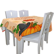 Load image into Gallery viewer, ALAZA Harvest Festival Happy Thanksgiving Day Thanksgiving Tablecloth,Washable Tablecloth,60 x 90 Inch Oblong/Rectangle Tablecloth for Family Dinner,Indoor or Outdoor Parties Etc