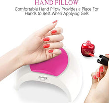 Load image into Gallery viewer, Gel UV Nail Lamp, SUNUV 48W UV LED Nail Dryer Light for Gel Nails Polish Manicure Professional Salon Curing Lamp with 4 Timer Setting Sensor(one Pink pad)
