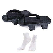 Load image into Gallery viewer, Japanese Wooden Clogs Sandals Japan Traditional Shoes Geta With Tabi Socks (US 7/24.5cm)