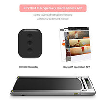 Load image into Gallery viewer, RHYTHM FUN Treadmill Under Desk Treadmill Folding Portable Walking Treadmill with Wide Tread Belt Super Slim Mini Quiet Slow Running Treadmill with Smart Remote and Workout App for Home and Office