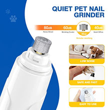Load image into Gallery viewer, Bonve Pet Dog Nail Grinder, Upgraded Cat Dog Nail Trimmers Super Quiet Dog Nail Clipper with 2 Grinding Wheels, USB Rechargeable Pet Nail Clippers for Small Large Cats Dogs Breed Nails