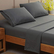Load image into Gallery viewer, SONORO KATE Bed Sheet Set Super Soft Microfiber 1800 Thread Count Luxury Egyptian Sheets Fit 18 - 24 Inch Deep Pocket Mattress Wrinkle and Hypoallergenic-4 Piece (Dark Grey, Queen)