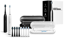 Load image into Gallery viewer, AquaSonic DUO Dual Handle Ultra Whitening 40,000 VPM Wireless Charging Electric ToothBrushes - 3 Modes with Smart Timers - 10 DuPont Brush Heads & 2 Travel Cases Included