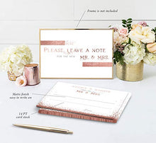 Load image into Gallery viewer, 50 Rose Gold Wedding Advice Cards - Well Wishes for Bride & Groom - Perfect Guest Book Alternative, Bridal Shower Games, Wedding Decorations for Reception, Marriage Advice for Mr & Mrs