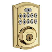 Load image into Gallery viewer, Kwikset 913 Smartcode Touchpad Electronic Deadbolt featuring SmartKey in Polished Brass