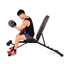 Load image into Gallery viewer, DlandHome Home Gym Adjustable Bench Sit Up Incline Exercise Dumbbell Bench Height Adjustable, Multi-Functional Strength Training Fitness Workout Station, PSBB004