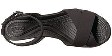 Load image into Gallery viewer, Crocs Women's Leigh II Cross-Strap Ankle Wedges Sandal, Black/Black, 4