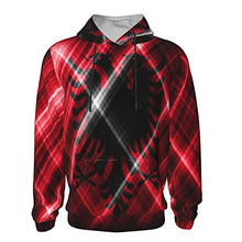 Load image into Gallery viewer, Albania Flag Print Hoodies Kids 3D Print Sweatshirts Long Sleeve Pullover Hoodies with Pocket for Teen Boys and Girls Black