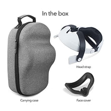 Load image into Gallery viewer, Wasserstein Bundle - Silicone Skin Set & & VR Headset Carrying Case, Head Strap, and Face Cover Bundle Compatible with Oculus Quest 2