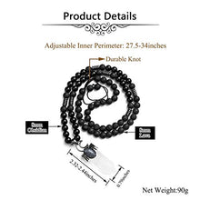 Load image into Gallery viewer, Top Plaza Natural Stone Healing Crystal Clear Quartz Hexagonal Pointed Gemstone Pendant Necklace Crescent Moon Jewelry Adjustable Lava Rock Beads Necklaces for Women Men