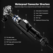 Load image into Gallery viewer, 3 Pin Connector, Waterproof Wire Connectors, Aviation Cable Connector for Industrial, Power, Car, and Other Indoor/Outdoor Electrical Connector(2Pcs, Solder, Metal+Plastic Male Female Plug Socket)