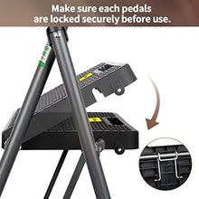 Load image into Gallery viewer, 3 Step Ladder Folding Step Stool with Wide Anti-Slip Pedals and Comfort Handgrip for Kitchen Household and Office, Lightweight Capacity 500lbs Sturdy Step Ladder (Dark Grey)