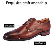 Load image into Gallery viewer, Men's Dress Shoes Genuine Leather Formal Oxford Shoes for Men Wingtip Lace Up Oxford Brown