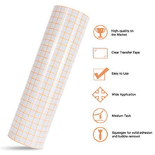 Load image into Gallery viewer, Transfer Tape for Vinyl - 12” x 70 FT w/Orange Alignment Grid for Adhesive Vinyl - Medium Tack Vinyl Transfer Tape for Silhouette Cameo, Cricut for Decals,Signs, Windows and Stickers