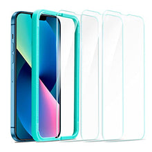 Load image into Gallery viewer, ESR Tempered-Glass Screen Protector Compatible with iPhone 13 and iPhone 13 Pro, with Easy Installation Frame, Ultra Tough, Clear, 3 Pack