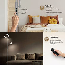 Load image into Gallery viewer, FIMEI Floor Lamp, Modern LED Rotatable Floor Lamp with Reading Light, Standing Lamp with Stepless Dimming and 3000K-6000K Color Temperature, Separately Rotatable Design (Gray)