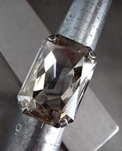 Load image into Gallery viewer, Large Rectangle Ring with Swarovski Crystal in Black Diamond