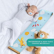 Load image into Gallery viewer, RubyRoo Baby Growth Chart - Growth Chart for Kids - Nursery or Toddler Room Wall Decor for Boy - Removable Roll Up Canvas Children Height Measure Chart with Wood Frame - 7.9" x 79" Adventure Theme