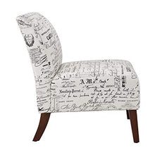 Load image into Gallery viewer, Linon Linen Script Lily, Dark Walnut Chair, 21.5" W x 29.5" D X 31.5" H