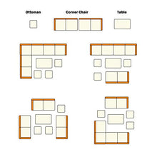 Load image into Gallery viewer, Wisteria Lane Patio Furniture Set,7 PCS Outdoor Conversation Set All Weather Wicker Sectional Sofa Couch Dining Table Chair with Ottoman,Ivory