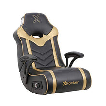 Load image into Gallery viewer, X Rocker 24K 2.1 BT Floor Rocker Gaming Chair, 36.2" x 20.8" x 31.5", Black/Gold