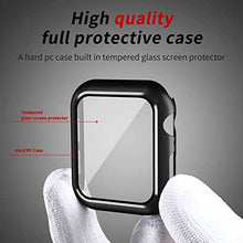 Load image into Gallery viewer, Smiling Case Compatible with Apple Watch Series 6/SE/Series 5/Series 4 44mm with Built in Tempered Glass Screen Protector,Overall Protective Hard PC Case Ultra-Thin Cover- Black