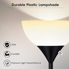 Load image into Gallery viewer, Floor Lamp - Standing Lamp, 9W LED Floor Lamp, Energy Saving & 50,000hrs Long Lifespan, 3000K Warm White, Eye-Caring, Torchiere Floor Lamps for Bedroom, Living Room, Office, Reading, Black Floor Lamps