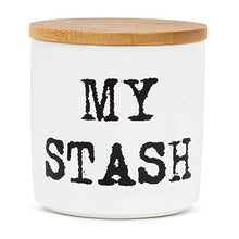 Load image into Gallery viewer, Abbott Collection 27-STOW-01-MD Md My Stash Canister-4" H, 4 inches H, White and Black