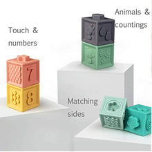 Load image into Gallery viewer, Soft Stacking Blocks for Baby Montessori Sensory Infant Bath Toys for Toddlee Toddlers Babies 6 9 Month 1 2 Year Old